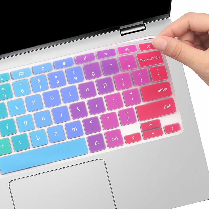 MUBUY-GOL Keyboard Cover for Dell Chromebook 11 3100, Dell Chromebook 3120 3189 3180 3181 5190, Dell 11" HD IPS Chromebook, Dell Chromebook 3380 3400, Dell Chromebook 11.6 13.3 14 US Keyboard Cover -Rainbow - Image 4